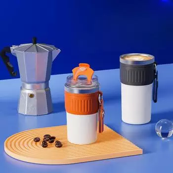 Кружка для кофе с ручкой из нержавеющей стали с термоизоляцией, высококачественная, для сопровождения автомобиля для женщин и мальчиков. 400ML красный