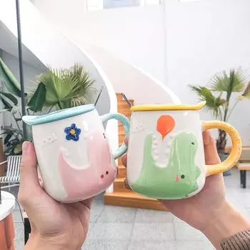 Кружка для кофе с тиснением в виде животных из мультфильма, расписные большие кружки для сока и молока с животом, уникальная чашка для завтрака, посуда для напитков, новинка, приятные подарки