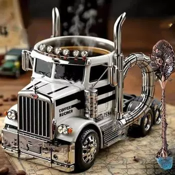 Кружка для кофе в форме полуприцепа для любителей кофе красный