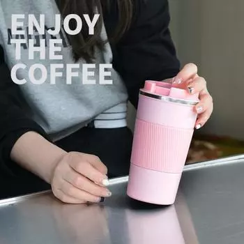 Кружка для кофейных напитков 380/510 мл, герметичная термоизоляционная чашка из нержавеющей стали с крышкой, дорожный стакан для холодной воды, многоразовая термочашка L фиолетовый