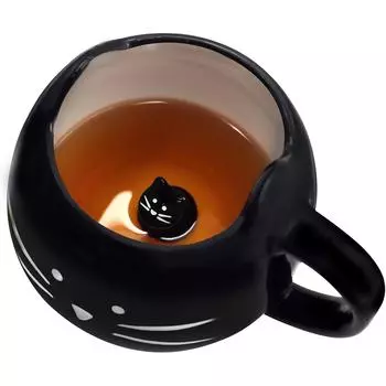 Кружка для кошек, кофейная кружка для женщин и девочек, симпатичные керамические кружки «Мяу» для любителей кошек, чашка для чая, 12 унций, белая, черная 420ml