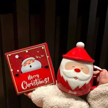 Кружка для пары на Рождество. Пара кружек Санта-Клауса. Высококачественная кружка для девочек с рисунком Netflix. Керамическая чашка с объемным рисунком.