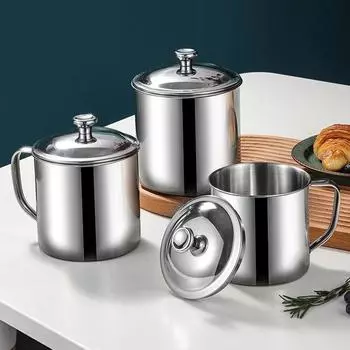 Кружка для пива и кофе из нержавеющей стали 304, походная, противоожоговая, для чая, холодной воды, для домашнего офиса, для полоскания горла, с крышкой 200-1100ml