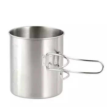 Кружка для походов из нержавеющей стали Alocs Tac 17 унций, дорожная кофейная чашка с ручкой 1379 серебряный