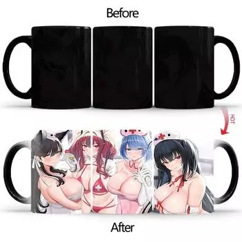 Кружка для пухлой девушки, меняющая цвет BSKT-103, персонализированные подарки, оригинальные кружки, кофейные чашки, меняющая цвет чашка, чашки для сублимации оптом 360ml