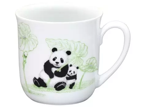Кружка для родителей и детей Okura Toen Panda, часть 2, по мотивам «Благоприятной истории» «Привет, дождь» Microwave safe 124С/С310-2