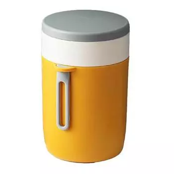 Кружка для супа, 580 мл, ланч-бокс, кухонные принадлежности, дизайн ручки, банки для салата из овсянки, офисная чашка для завтрака, экологически чистая термопортативна... L жёлтый