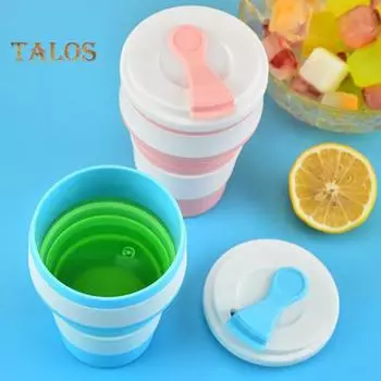 Кружка для воды, большая емкость, питьевая, яркий цвет, практичная складная чашка для воды, кружка для сока, пива, напитков для дома 350ml фиолетовый