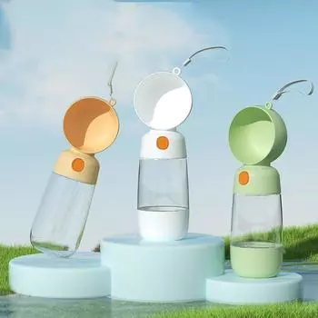 Кружка для воды для домашних животных 1 шт., кружка для воды для кошек и собак, портативная бутылка для воды, поилка для собак, кормушка для домашних животных 300ml розовый