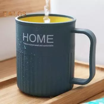 Кружка для зубной щетки, двухслойные туалетные принадлежности, экологически чистые, практичные стаканы для полоскания рта с гладкими краями для школы розовый