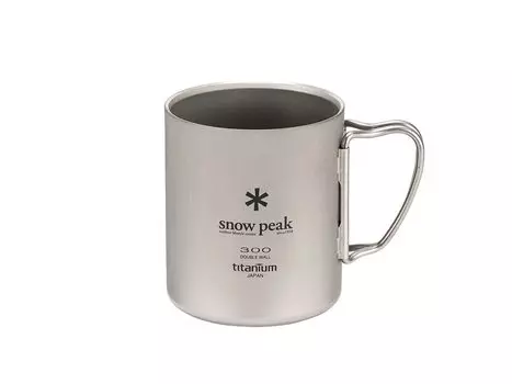 Кружка двойная титановая Snow Peak 300 (снежная вершина) МГ-152 серебряный