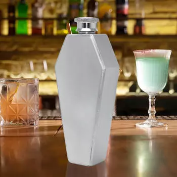 Кружка-фляга для бара, подарочные принадлежности, 200 мл горшок для воды, бутылка для питья из нержавеющей стали, плоская серебряный