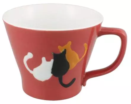 Кружка Hasami Ware Daishin Kiln, три кошки, красная 280056 красный