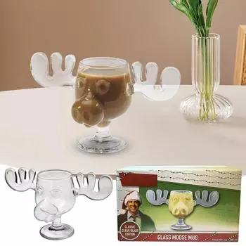 Кружка Holiday Collection Moose, 8 унций, прозрачная One Size чёрный