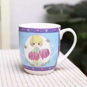 Кружка из костяного фарфора Мультяшная чашка Чашка для воды Сувенирная кофейная кружка Кружки Кофейные чашки Кофейные чашки Кружки 450ml розовый