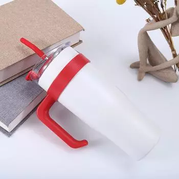 Кружка из нержавеющей стали 304, автомобильная кружка с ручкой из нержавеющей стали, 40 унций, термоизоляционная кружка для льда большой емкости 40oz белый