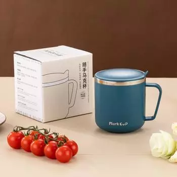 Кружка из нержавеющей стали 304 с крышкой, простая герметичная кружка с двойной изоляцией 400ML