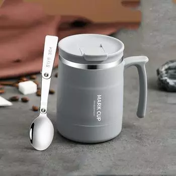 Кружка из нержавеющей стали 304 с крышкой Кружка для чая Кружка для кофе 500ml