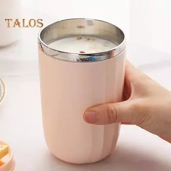 Кружка из нержавеющей стали 500 мл с герметичной крышкой, большая емкость, герметичная портативная изолированная кружка для чая с молоком, кофе, дорожная чашка, подарок 500ML светло-желтого