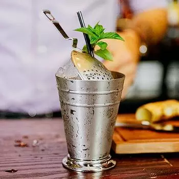 Кружка из нержавеющей стали, чашка для мятного джулепа, кофейная кружка, чашка для напитков 400ml серебряный