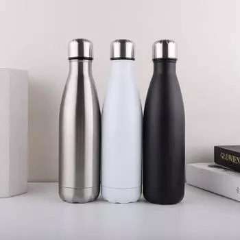 Кружка из нержавеющей стали для бутылки кока-колы, двойная вакуумная подарочная чашка для боулинга 500ml белый