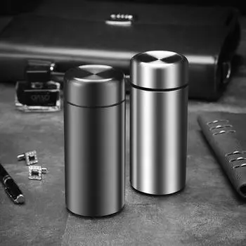 Кружка из нержавеющей стали, индивидуальная простая мужская деловая прямая чашка 320ml чёрный