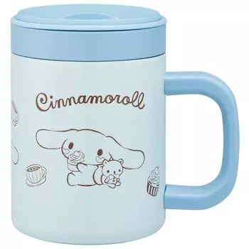 Кружка из нержавеющей стали Skater Inner Cup объемом 330 мл с крышкой, с вакуумной изоляцией, двойная структура, Sanrio Cinnamoroll, термо/холод STMG4NI-A