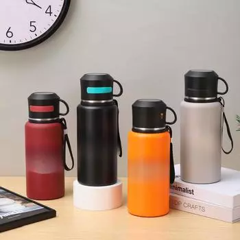 Кружка из нержавеющей стали, высококачественная простая деловая вакуумная кружка для занятий спортом на открытом воздухе, портативная чашка с защитой от падения 600ml