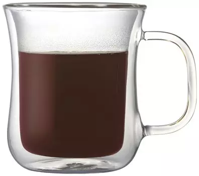 Кружка из термостойкого стекла iwaki с двойными стенками Air Glass 230 мл K425 прозрачная чистый