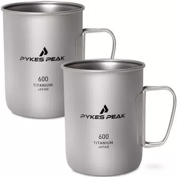Кружка из титана PYKES PEAK Сделано в Японии Сделано в Японии Кружка из титана, которую можно использовать на открытом огне Кемпинг на открытом воздухе Кружка из титана Kiwami 600