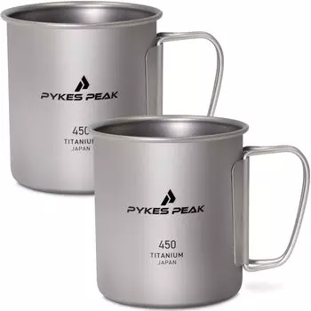 Кружка из титана PYKES PEAK Сделано в Японии СДЕЛАНО В ЯПОНИИ Кружка из титана, которую можно использовать на открытом огне Кемпинг на природе Титановая кружка Kiwami 450 от