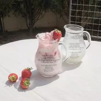 Кружка из толстого стекла с французскими буквами, большая емкость, прозрачная, для молока, сока, пива, кувшин для питьевой воды, кухонная посуда для питья белый