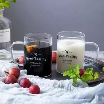 Кружка из утолщенного высокотемпературного стекла, кружка для кофе, чая, рождественская кружка, кружка для холодных напитков с надписью «Молочная чашка», кружка для десерта, уникальный подарок 500ml