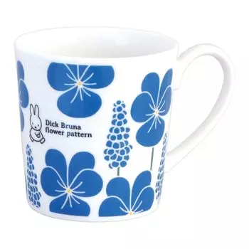 Кружка Kaneshotouki Dick Bruna Mug Plenty Large Mug объемом 350 мл с синим цветком. Сделано в Японии. 208180 «Miffy». Прибл. синий
