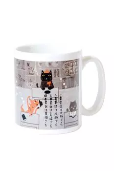 Кружка Kenji Miyazawa Cat Office 300 мл, безопасна для микроволновой печи, дизайн от Shinzi Katoh
