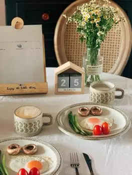 Кружка керамическая цветная глазурь винтажная кофейная чашка изысканная простая нестандартная домашняя общежитие офисный стол украшение поверхности в китайском стиле