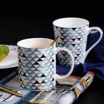 Кружка, кофейная чашка, 380 мл, керамическая кружка, бытовая чашка для воды, чашка для пары, офисная кофейная чашка