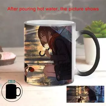 Кружка «Котенок доставляет цветы» BSKT-037 Чашка для завтрака Забавные кофейные чашки Персонализированные подарки Чашки и кружки Цветная чашка Керамическая 350ml