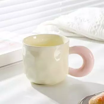 Кружка кремового стиля высокой ценности с крышкой и ложкой для подарков на день рождения девочкам, большая емкость, чашка для воды, офисная керамическая чашка 301-400ml