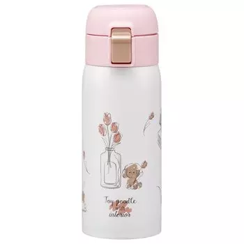 Кружка-кружка из нержавеющей стали Skater Vacuum Double Structure Direct Drinking Bottle One Touch Open 350ml Toy Poodle Intelligent 350ml Vacuum Double Structure