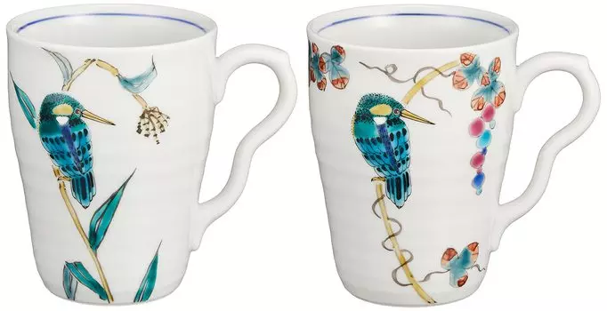 Кружка Kutani Ware 8 x 10 см, пара, Kawasemi, сделано в Японии, 32K23S3, прибл.