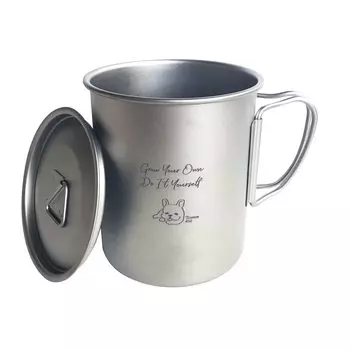 Кружка Life Titanium Mug для кемпинга и отдыха на природе, стильная, милая, популярная, компактная, легкая, в комплекте с крышкой, Meichan s 300/400/450 (Крышка 450 мл)