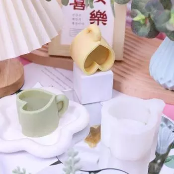 Кружка «Любовное сердце», форма из смолы, пищевая антипригарная форма, легко снимается, сделай сам, ремесло, литье из эпоксидной смолы, ручная работа, чашка для воды, силиконовая форма белый