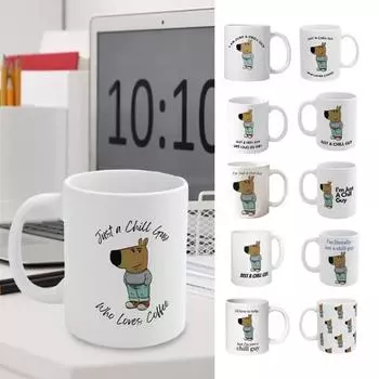 Кружка Meme Bear, забавная кофейная кружка, чашка для молока и кофе, керамическая чашка для воды с очаровательным принтом животных, милая кружка с животными, подарок на Рождество, день рождения C