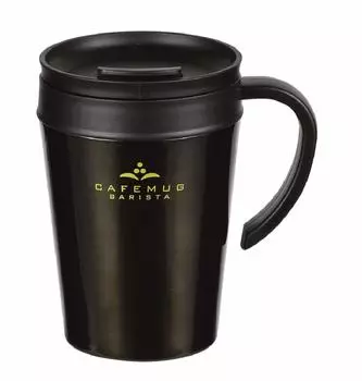 Кружка металлическая перламутровая черная 400 мл с вакуумной крышкой кружка для кофе Barista HB-3988 чёрный