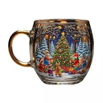 Кружка на Хэллоуин Смешная чашка для чая и кофе 400 мл Расписанная вручную Жуткая стеклянная чашка для горячих и холодных напитков Подарок на рождественскую вечеринку Наполнитель для чулка B