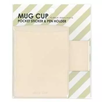 КРУЖКА Nakabayashi CUP Карманная наклейка с держателем для ручки Ivory DMS-LW