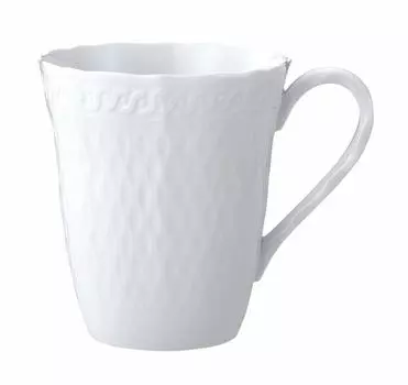 Кружка Noritake 420cc Cher Blanc, подходит для микроволновой печи, можно мыть в посудомоечной машине, тонкий фарфор (Премиум Белый) Т94857/1655