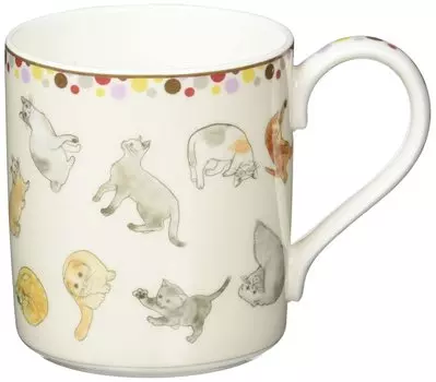 Кружка Noritake Mug 400cc Кружка безопасна для микроволновой печи Можно мыть в посудомоечной машине 1 Cat Bone China Прибл.. Коллекционный (розовый) T97265A/N-143L