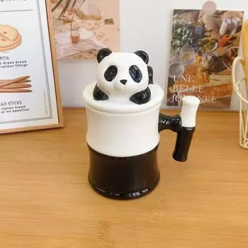 Кружка Панда Высококачественная керамическая чашка для воды с крышкой Креативная кружка Детская Домашняя Кофейная чашка для завтрака Сувенир 301-400ml